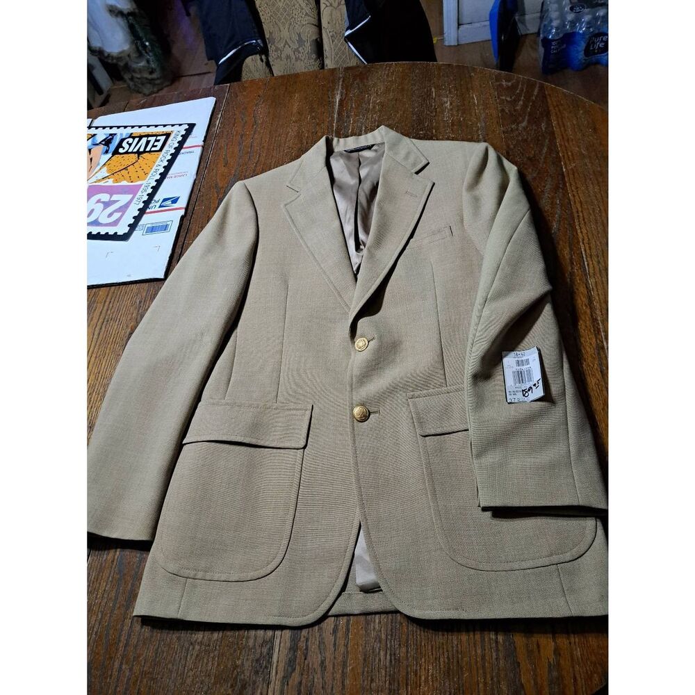 New 37R Regent Tan Khaki Single Breast Suit Sports Coat Jacket Blazer NWT